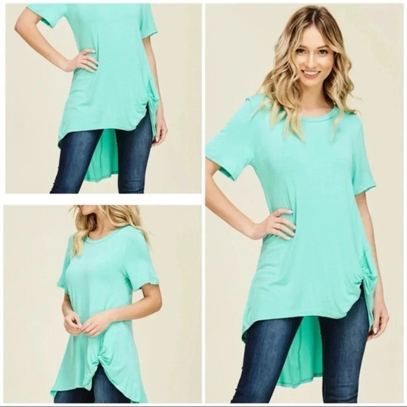Teal tunic with side knot detail - Picture 1 of 3